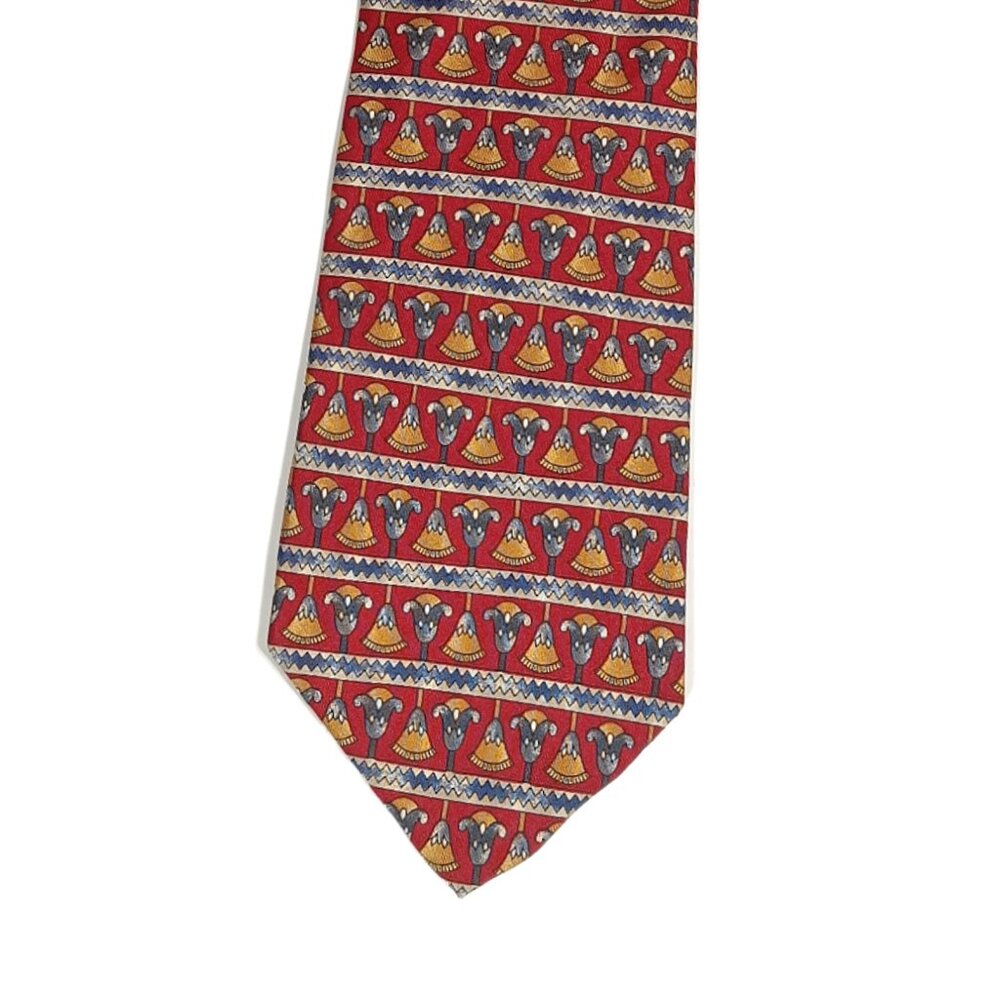 Metropolitan Museum of Art Men’s Silk Tie Red Geometric 59.5” Wide Tie New